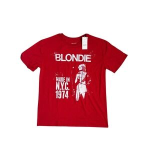 Blondie Band Graphic T-Shirt Kids XL 14 Red Made In NYC 1974 Debbie Harry NEW